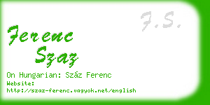 ferenc szaz business card
