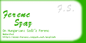 ferenc szaz business card